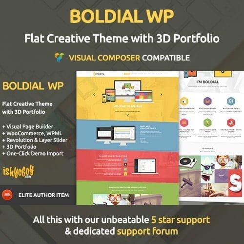 Boldial WP – Flat Creative Theme with 3D Portfolio
