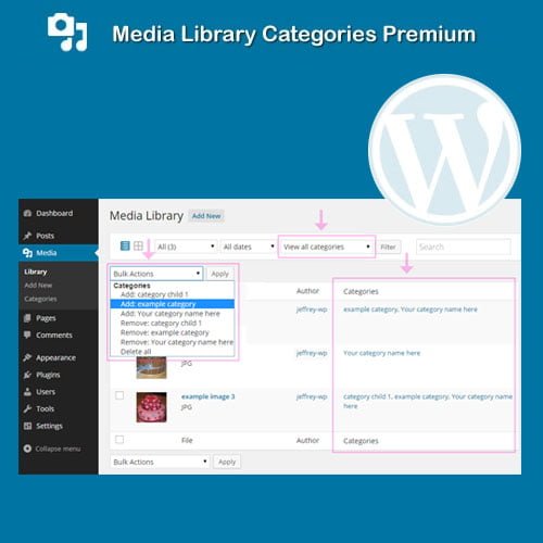 Media Library Categories Premium