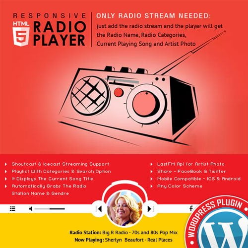 Radio Player Shoutcast & Icecast WordPress Plugin