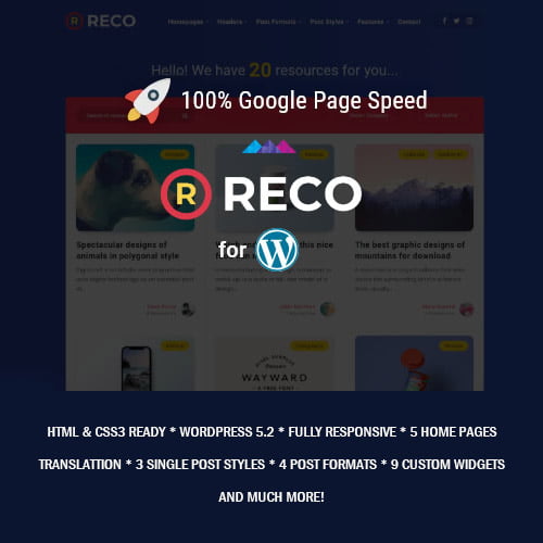 Reco – Minimal Theme for Freebies