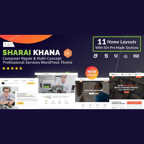 Sharai Khana – Computer Repair & Multi-Concept Professional Services WordPress Theme