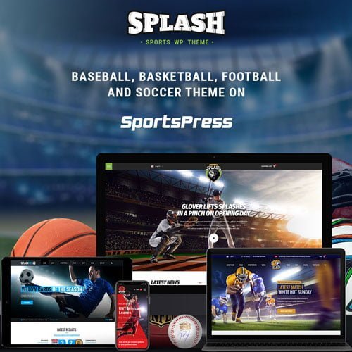 Splash Sport – WordPress Sports Theme for Basketball, Football, Soccer and Baseball Clubs