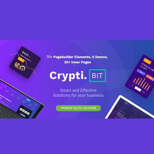 CryptiBIT – Technology, Cryptocurrency, ICO/IEO Landing Page WordPress theme