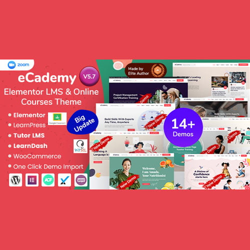 eCademy – Education LMS & Online Coaching Courses WordPress Theme