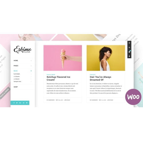 Eskimo – Minimal Personal WordPress Blog & Shop Theme